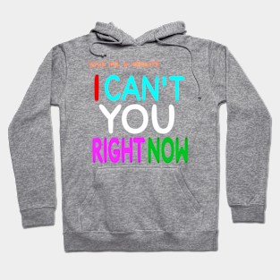 Give Me A Minute - I Can't You Right Now - Back Hoodie